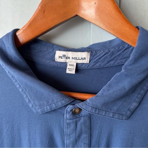 PETER MILLAR CROWN Blue Granite LAVA WASH JERSEY Men's Shirt XL - Picture 7 of 9
